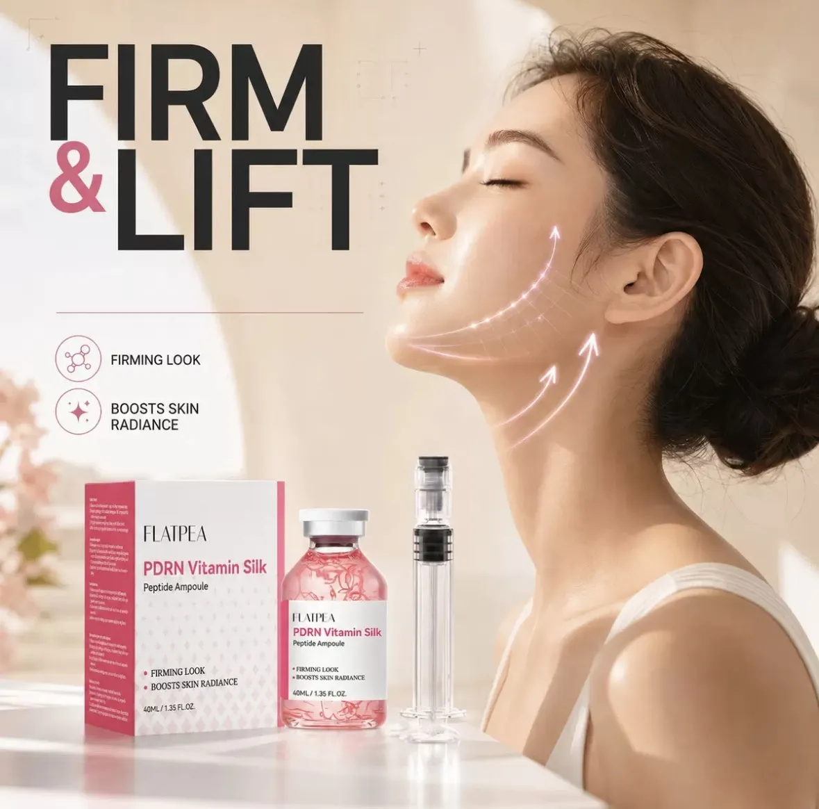 FLATPEA‑PDRN維他命蠶絲胜肽安瓶 容量：40ml