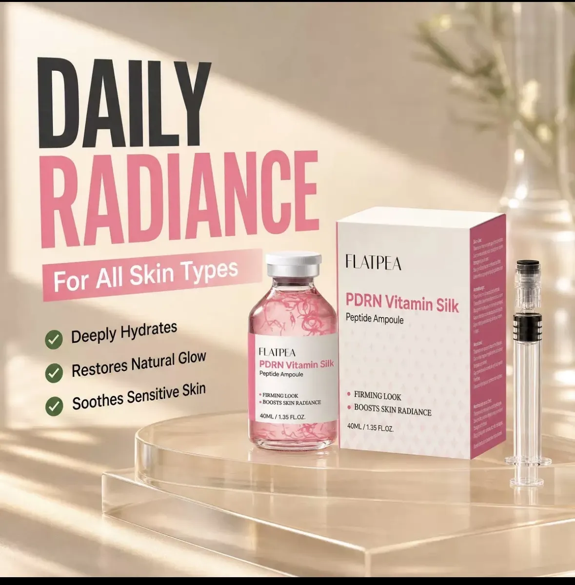 FLATPEA‑PDRN維他命蠶絲胜肽安瓶 容量：40ml